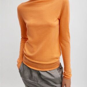 Tibi Skinlike Mercerized Wool Soft Sheer Pullover